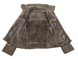 Vintage Richard Draper Lambsuede Shearling Flight Bomber Jacket M/L Olive Green
