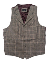 Hackett Waistcoat/Vest M/40R Brown Plaid Check Wool