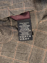 Hackett Waistcoat/Vest M/40R Brown Plaid Check Wool