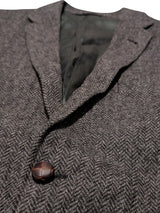 Marks & Spencer Abraham Moon Sport Coat 38R Grey Herringbone 2-button Wool Tweed