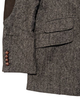 Marks & Spencer Abraham Moon Sport Coat 38R Grey Herringbone 2-button Wool Tweed