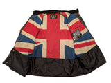 Barbour International Belted Jacket XL Brownish Charcoal Waxed Cotton Union Jack