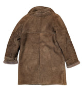 Vintage Bentleys Leather Lamb Shearling Raglan Coat M/40 Soft Brown 3-Button