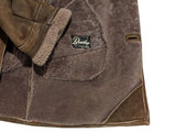 Vintage Bentleys Leather Lamb Shearling Raglan Coat M/40 Soft Brown 3-Button