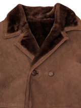 Vintage Burton England Shearling Suede Coat XL/44 Brown DB