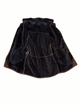 Vintage Italian Leather Shearling Coat L/42 Chocolate Brown