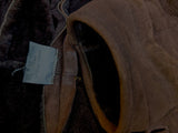 Vintage Italian Leather Shearling Coat L/42 Chocolate Brown