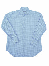 Canali Shirt XL/17 Blue Plaid Cotton