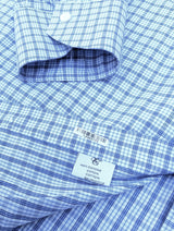 Canali Shirt XL/17 Blue Plaid Cotton