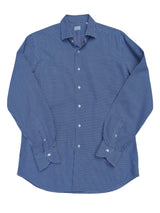 LBM 1911 Xacus Shirt 16 Navy Modern Check Cotton