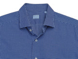 LBM 1911 Xacus Shirt 16 Navy Modern Check Cotton