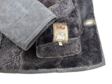 Vintage Baily's Leather Lamb Shearling Coat XL/XXL Putty Grey 3-Button
