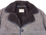 Vintage Crofters British Leather Lamb Shearling Coat XXL/46 Muted Brown 3-Button