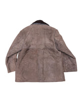 Vintage Crofters British Leather Lamb Shearling Coat XXL/46 Muted Brown 3-Button
