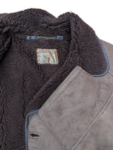 Vintage Crofters British Leather Lamb Shearling Coat XXL/46 Muted Brown 3-Button