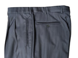 Luigi Bianchi Lubiam Suit 42R Midnight Blue Striped 3-button 110's Wool