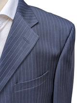 Luigi Bianchi Lubiam Suit 42R Navy Blue Striped 3-button 110's Wool l