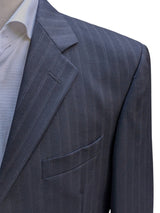 Luigi Bianchi Lubiam Suit 40R Black soft Stripes 3-Button Wool di Fabio