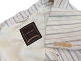 Luigi Bianchi Suit LBM 1911 42R Vanilla Striped 3-Button Linen/Cotton