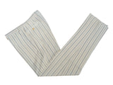 Luigi Bianchi Suit LBM 1911 42R Vanilla Striped 3-Button Linen/Cotton