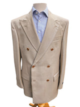 Luigi Bianchi LUBIAM Suit 40R/40L Beige Weave Double Breasted Wool