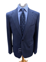 Benjamin Suit Navy Blue 2-Button Wool Doeskin Flannel