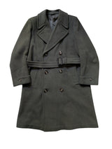 Vintage Hepworths Belted DB Great Coat M/40R Sage Green Heavy Wool