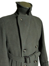 Vintage Hepworths Belted DB Great Coat M/40R Sage Green Heavy Wool