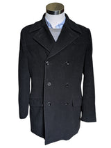 Vintage Austin Reed M/40 DB Peacoat Black Wool/Cashmere