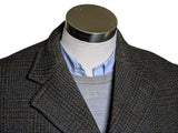 Vintage Dunn & Co. Ballantyne Half Raglan Coat L/XL 42/44R Earthy Grey Plaid Wool Tweed