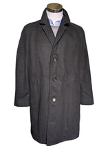 Vintage Burton Royal Warrant Balmacaan Raglan Coat L/42R Charcoal Grey Plaid Pure Wool