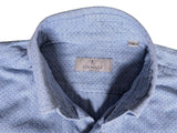 Canali Sport Shirt M Pale Blue Dotted Cotton Flannel