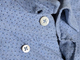 Canali Sport Shirt M Pale Blue Dotted Cotton Flannel