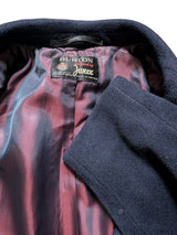 Vintage Burton/Junex Balmacaan Raglan Coat M Navy Blue Wool