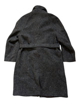 Vintage Burton Belted Balmacaan Raglan Coat M/40R Charcoal Flecked Herringbone Heavy Wool
