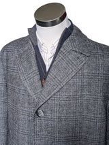 Vintage Dhobi England Coat XL/44R Grey Plaid Wool