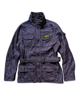 Barbour Ladies International Belted Jacket M/8 US Blurple Polar Quilted Polyester
