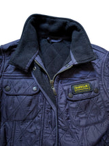 Barbour Ladies International Belted Jacket M/8 US Blurple Polar Quilted Polyester