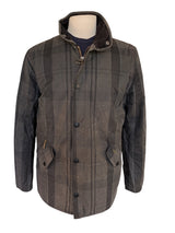 Barbour Jacket M Earthy Grey Plaid Prestbury Waxed Cotton Rare