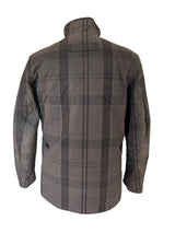 Barbour Jacket M Earthy Grey Plaid Prestbury Waxed Cotton Rare