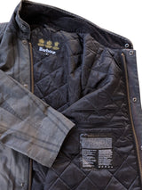 Barbour Jacket M Earthy Grey Plaid Prestbury Waxed Cotton Rare