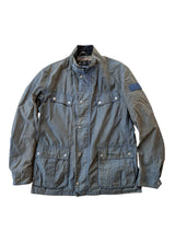 Barbour Motorcycle Jacket L Olive Blue-Green Enfield Light Waxed Cotton
