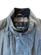 Barbour Motorcycle Jacket L Olive Blue-Green Enfield Light Waxed Cotton