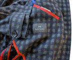 Paul Smith Coat M Navy/Grey Check Wool Blend