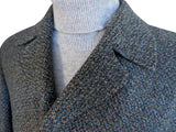 Vintage Dunn & Co. Scottish Tweed Coat M/40 Grey Teal Rust Weave Wool