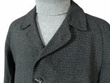 Vintage John Collier Balmacaan Raglan Coat 42/44R Grey Grey with Brown Check Wool