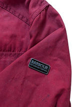 Barbour Ladies International Belted Jacket 8 US Red Hilberry Waxed Cotton