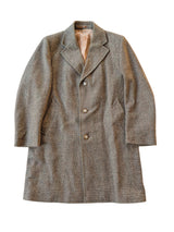Vintage Maculette Crombie Tweed Coat M/40 Light Brown Plaid Wool