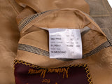 Brioni Sport Coat 44R Tan Windowpane 2-Button Wool/Silk