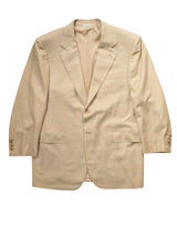 Brioni Sport Coat 44R Pale Yellow Windowpane 2-Button Wool